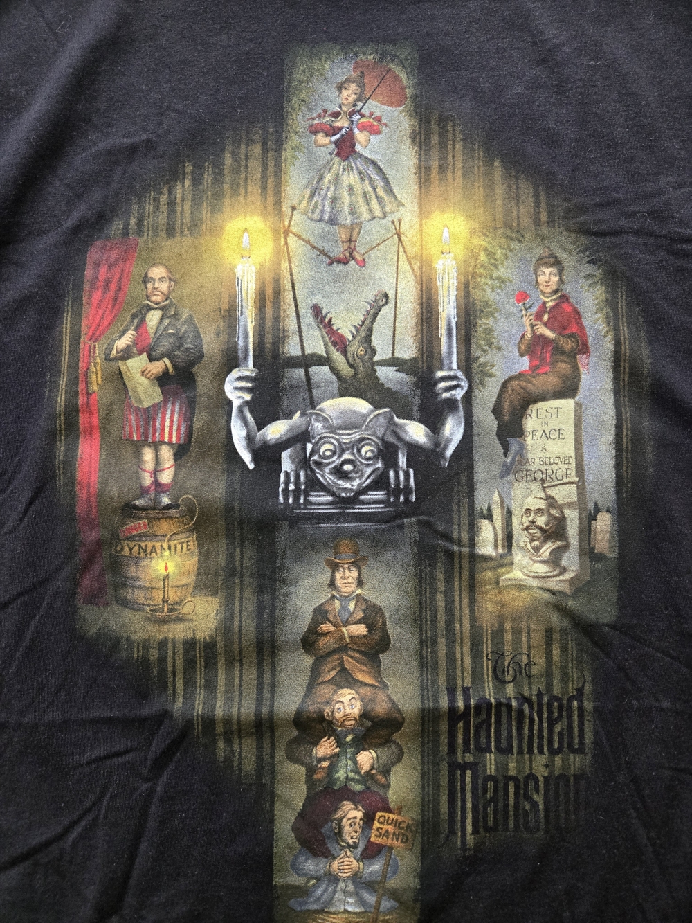 Disney Mens Haunted Mansion Multicolor Graphic Tee - Black - Size 2XL - BNWT